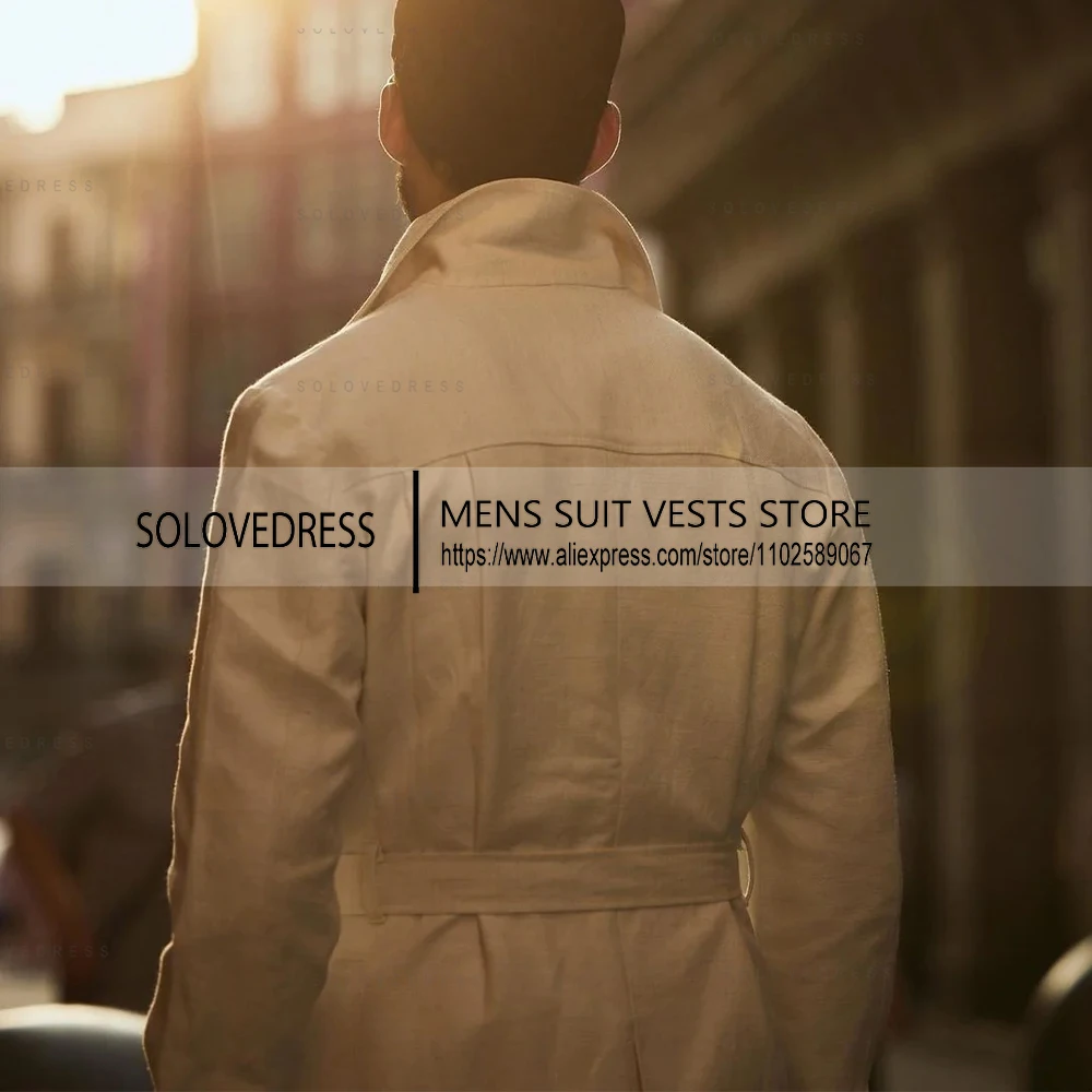 Новые льняные костюмы из двух предметов с поясом - Фотография_3