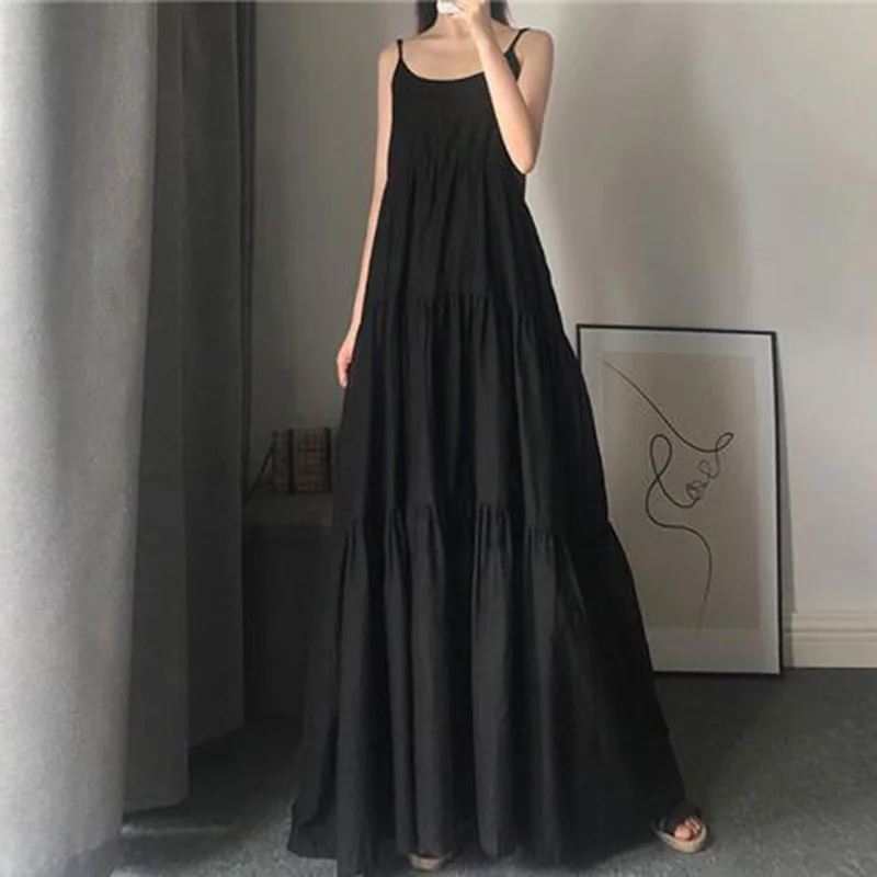 Женское однотонное платье без рукавов - Фотография_3