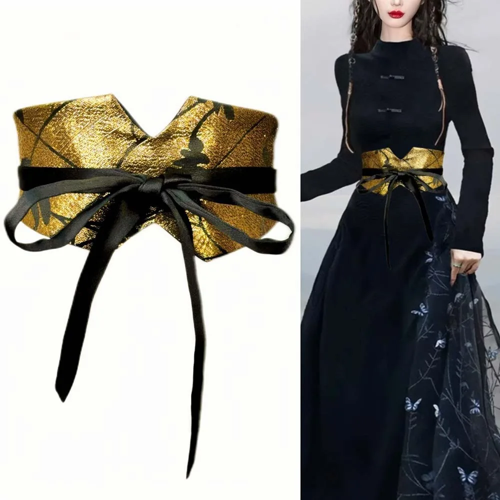 Регулируемый китайский широкий пояс с принтом - Фотография_4