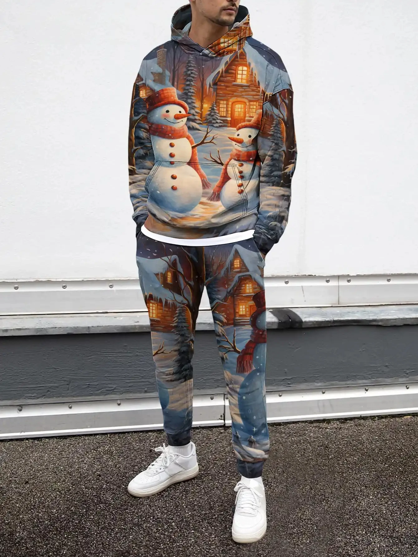 Мужские толстовки с 3d принтом снеговика и графикой - Фотография_5