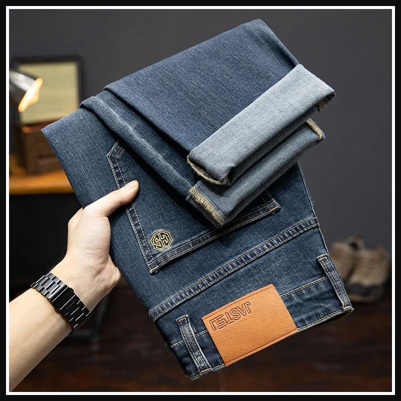 High-end retro jeans for men spring - Фотография_4