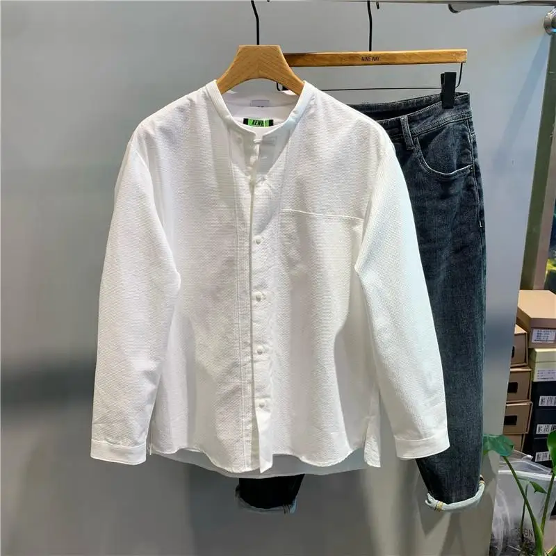 Модная простая универсальная рубашка на пуговицах