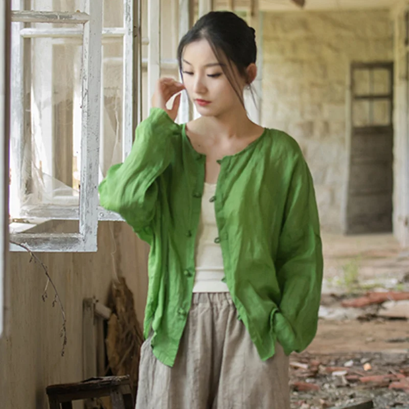 Топ женский винтажный из хлопка и льна - Фотография_6