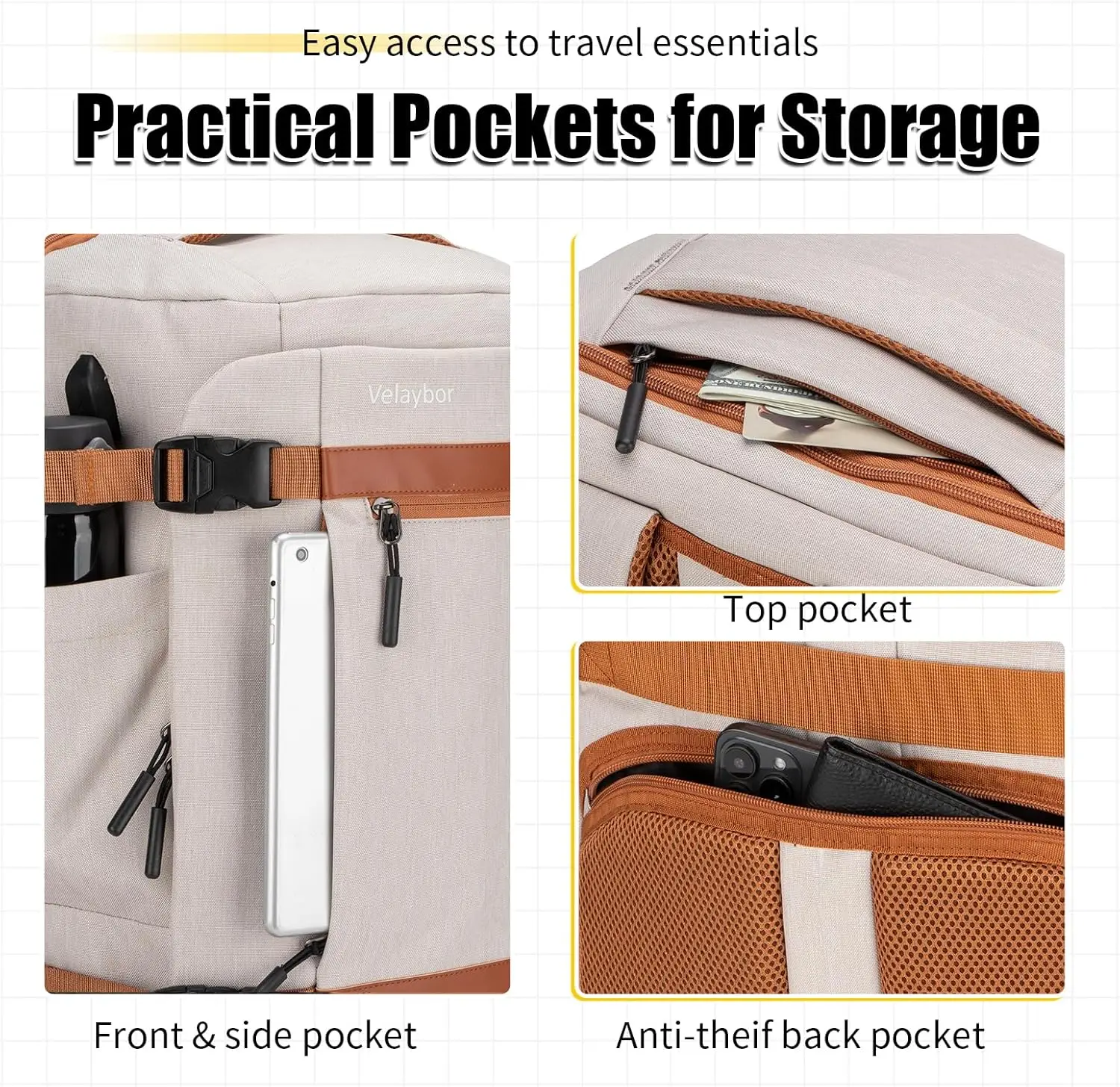 Дорожный рюкзак объемом 42 л с 4 кубиками для упаковки - Фотография_3