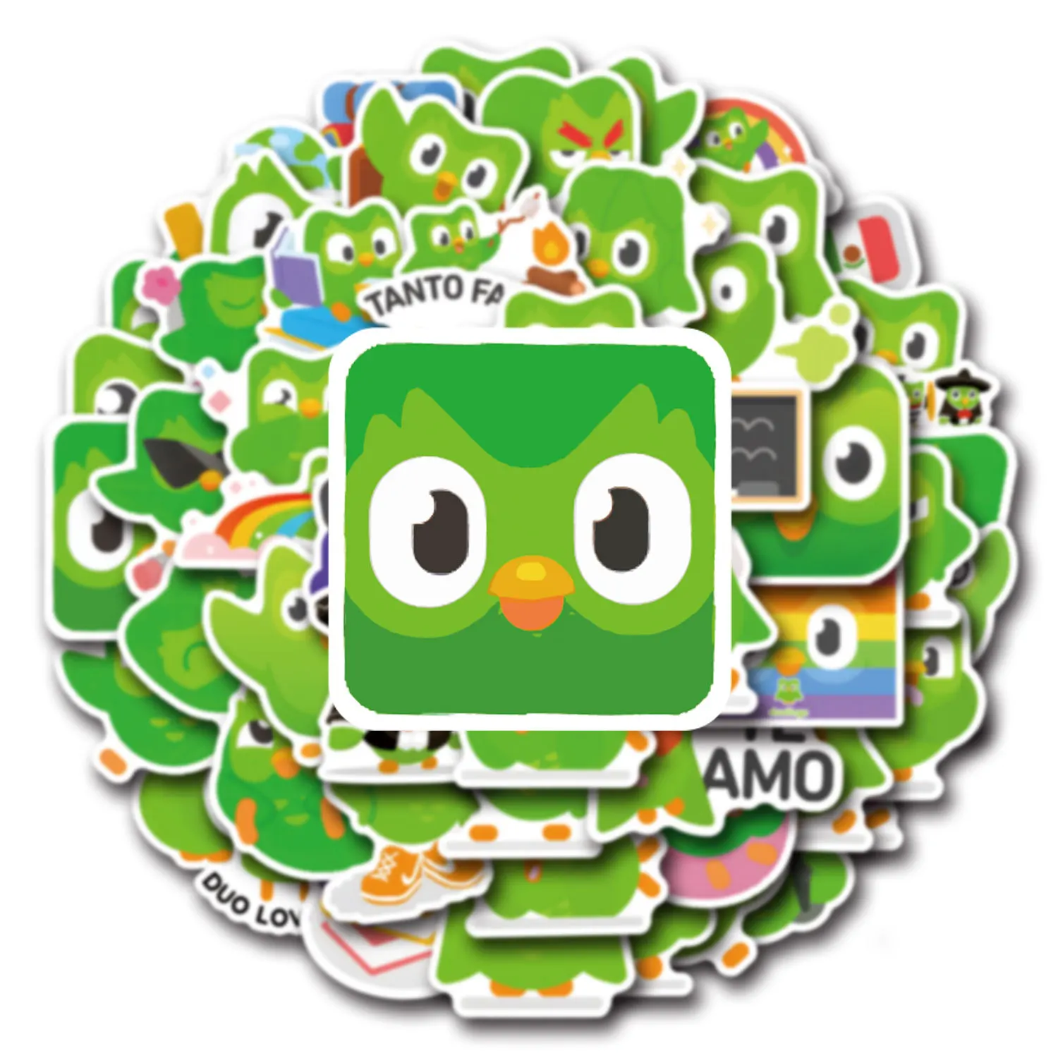 Наклейки с героями мультфильмов duolingo - Фотография_2