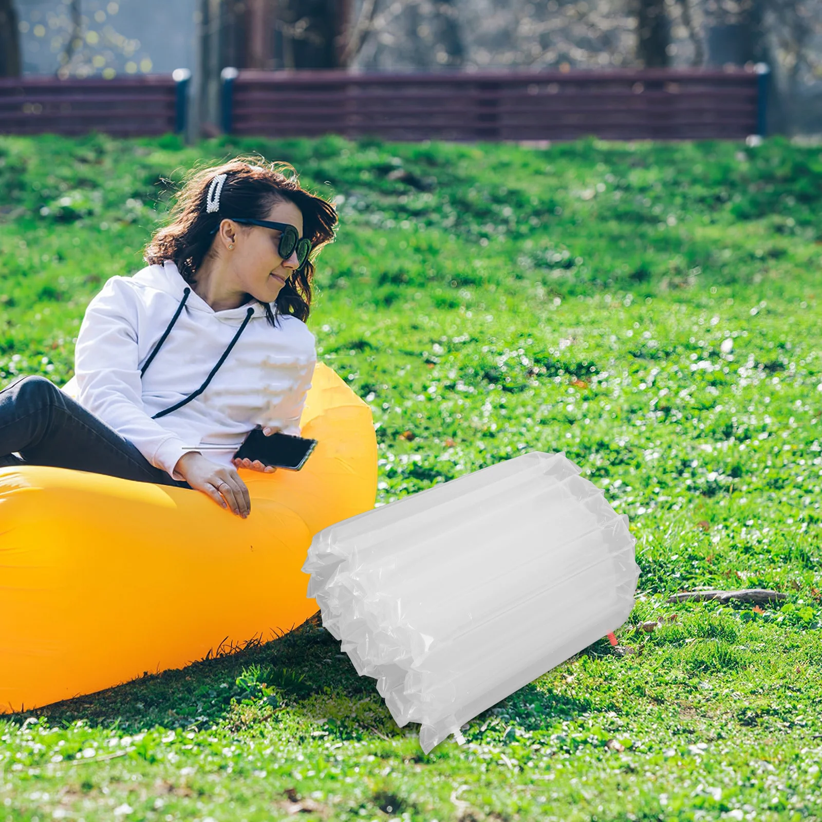 Портативный надувной матрас для кемпинга - Фотография_4