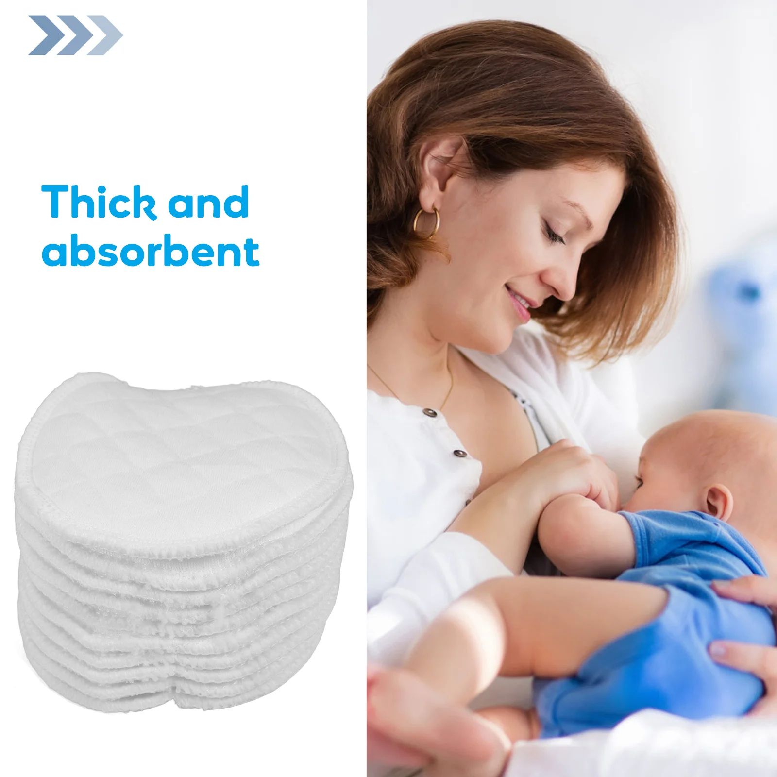 Мягкие многоразовые хлопчатобумажные прокладки для кормления - Фотография_2