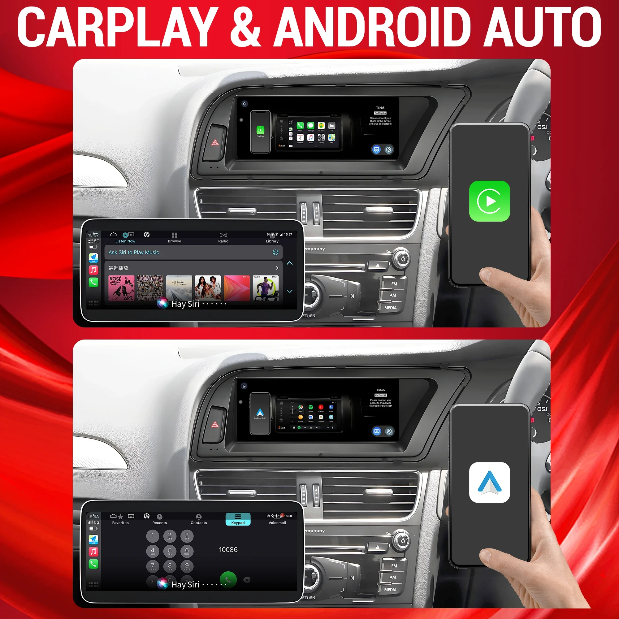 8,8-дюймовый левый руль android 13 для audi a4 2009-2012 - Фотография_5