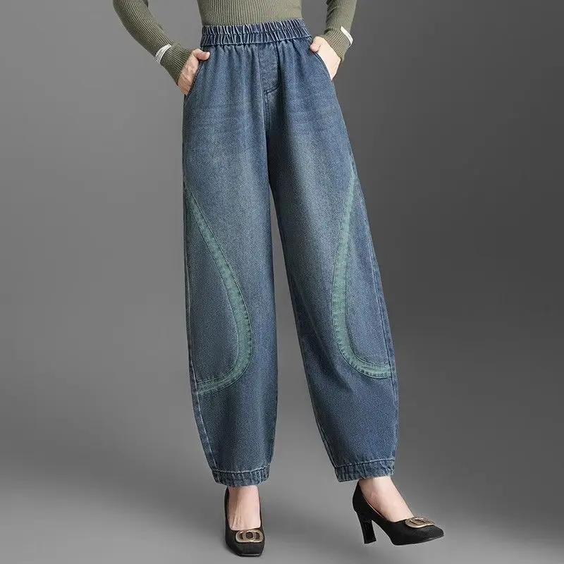 Эластичные женские джинсы с высокой талией - Фотография_2