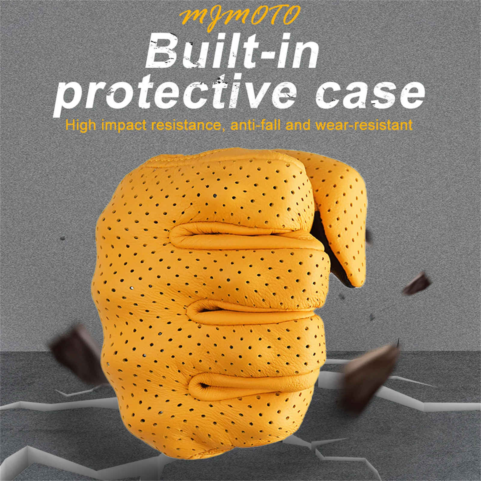 Классические кожаные мотоциклетные перчатки в стиле ретро - Фотография_5