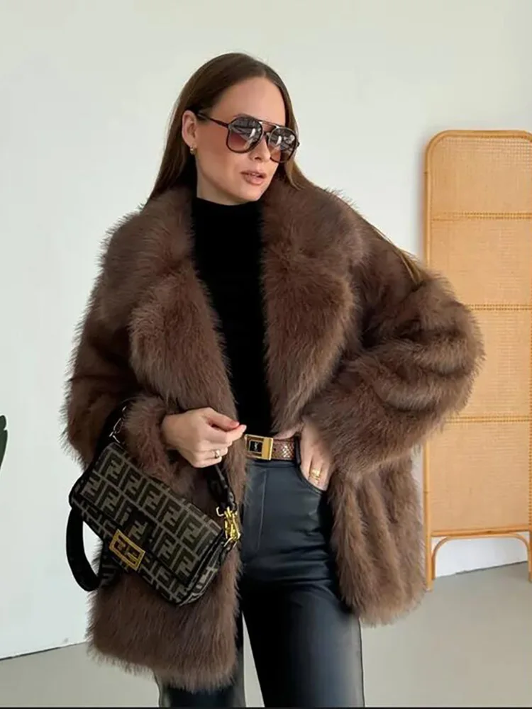 Новое длинное плюшевое пальто в - Фотография_4