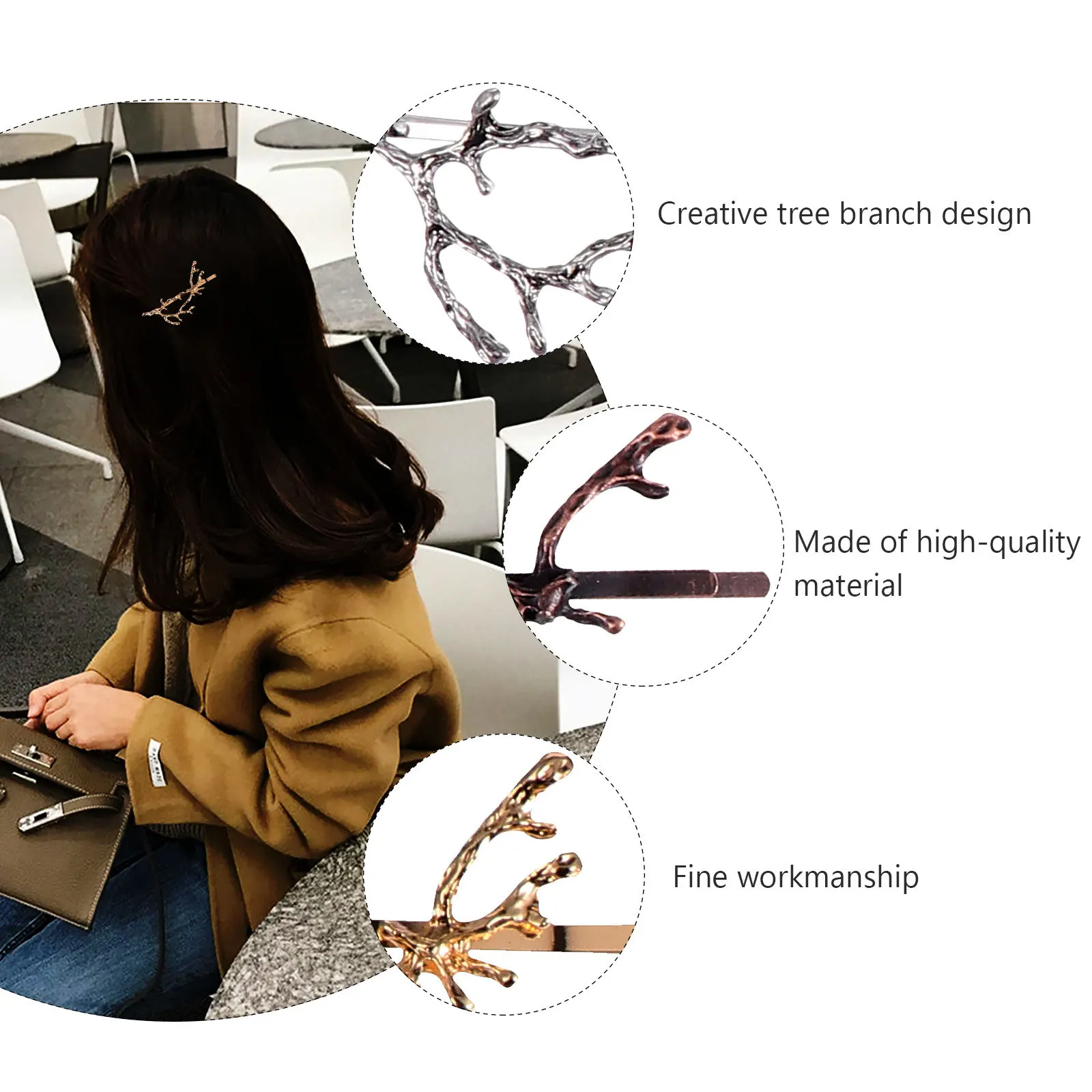 Заколки для волос с веткой рога - Фотография_2