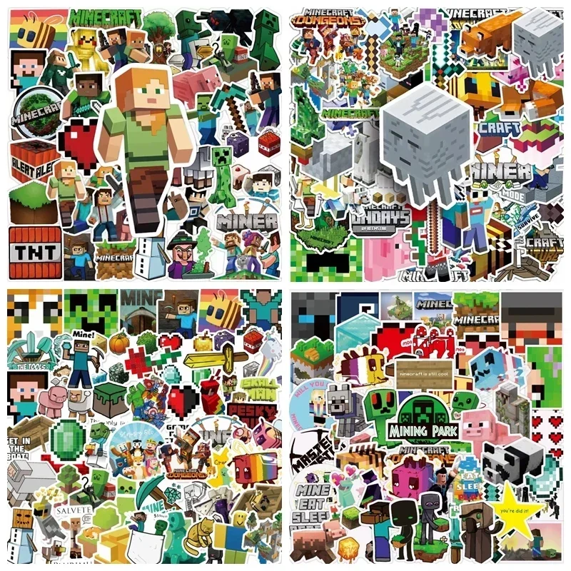 Наклейки minecrafte creeper sword steve miner enderman - Фотография_2