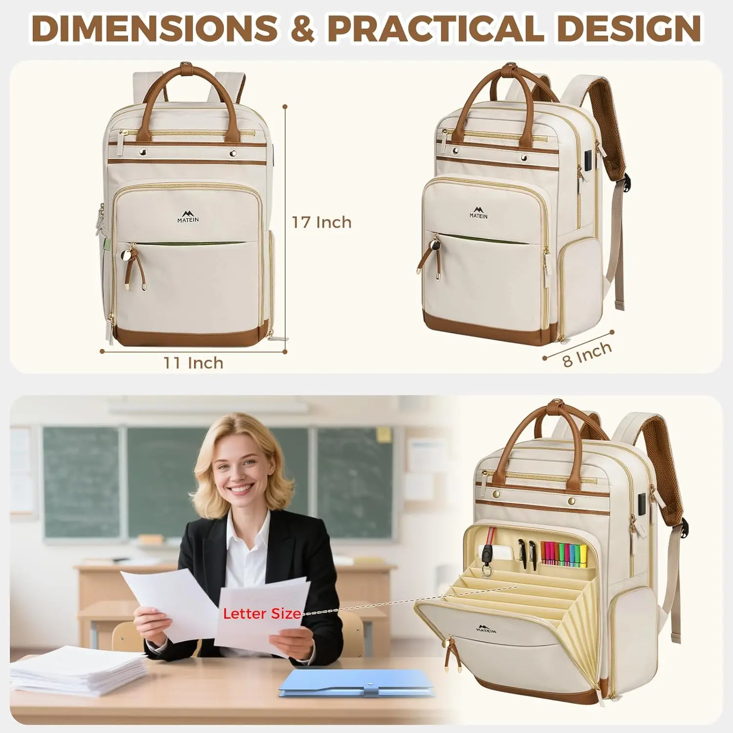 Рюкзак для учителя matein со съемным отделением для обеда - Фотография_4