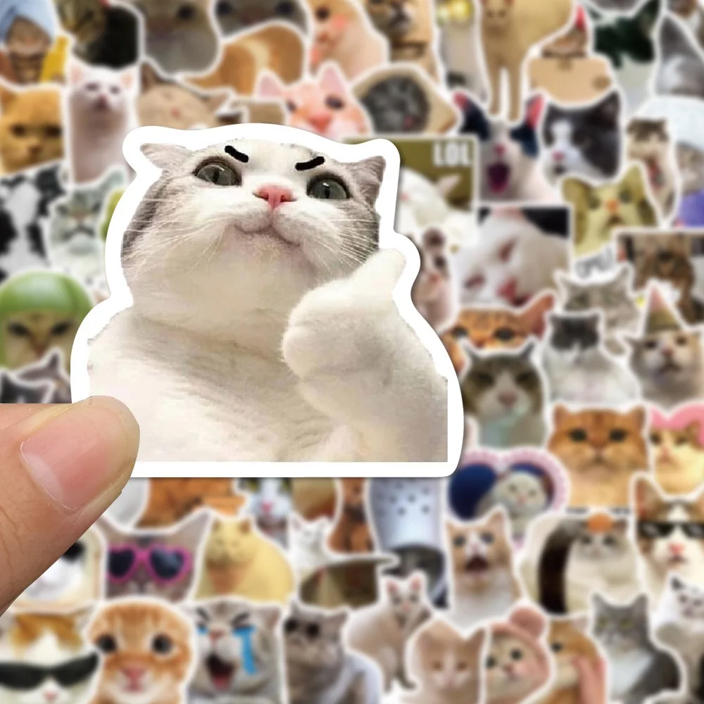 Забавные милые наклейки с изображением кота meme и животных - Фотография_5