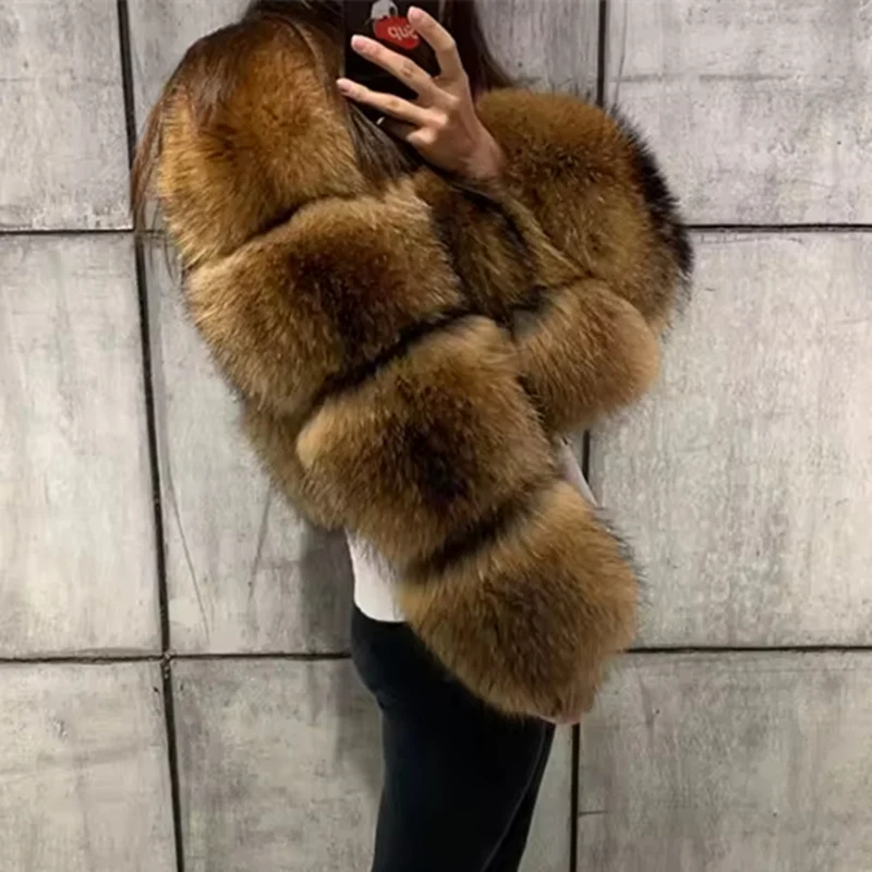 Queentina пальто из натурального меха енота - Фотография_2