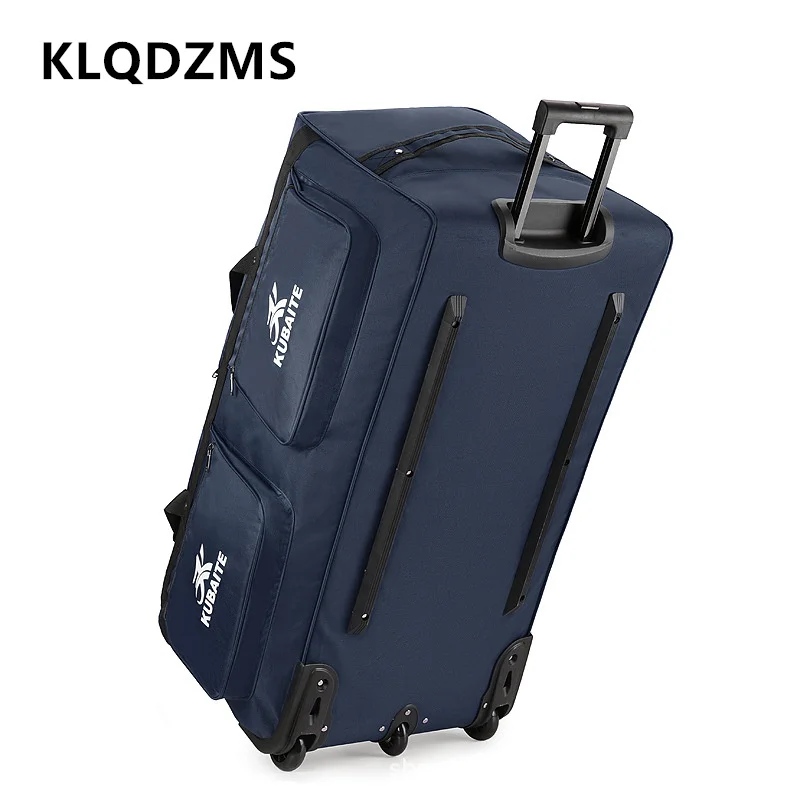 Klqdzms большой вместительный чемодан на колесиках из ткани оксфорд - Фотография_4