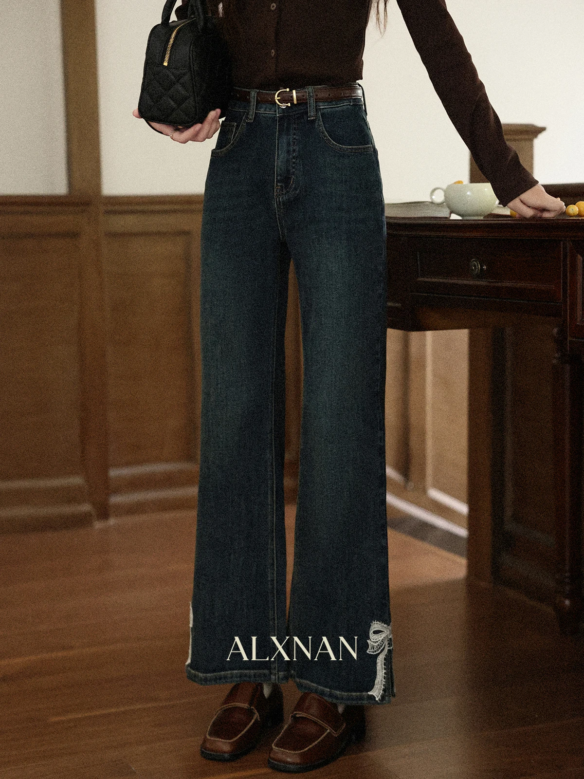 Alxnan винтажные синие широкие - Фотография_2