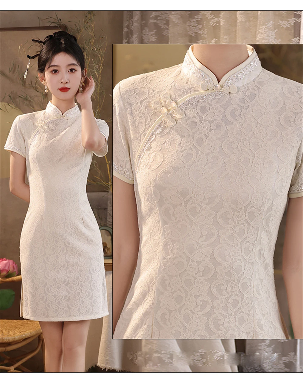 Традиционное улучшенное платье ципао для молодых девушек - Фотография_6