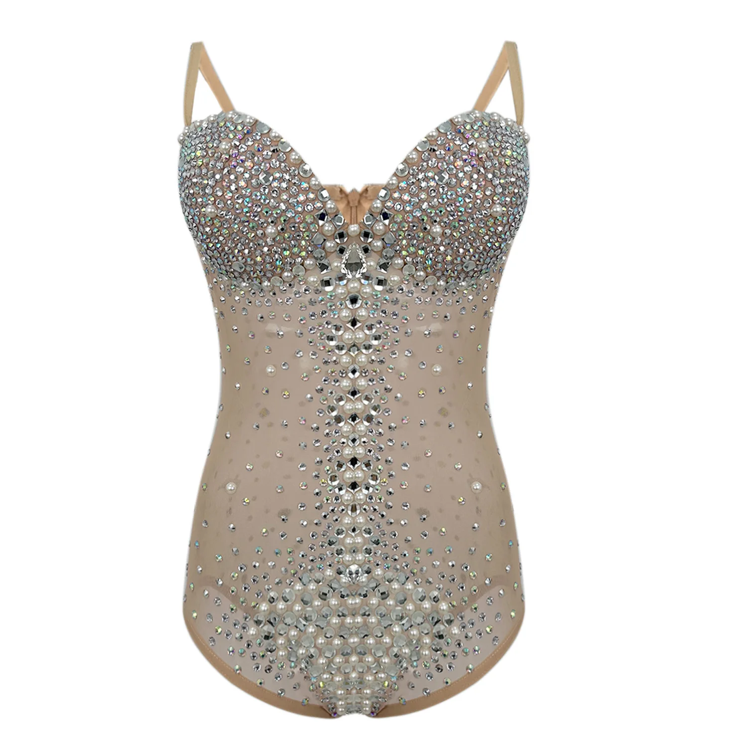 Сверкающий комбинезон со стразами на бретельках