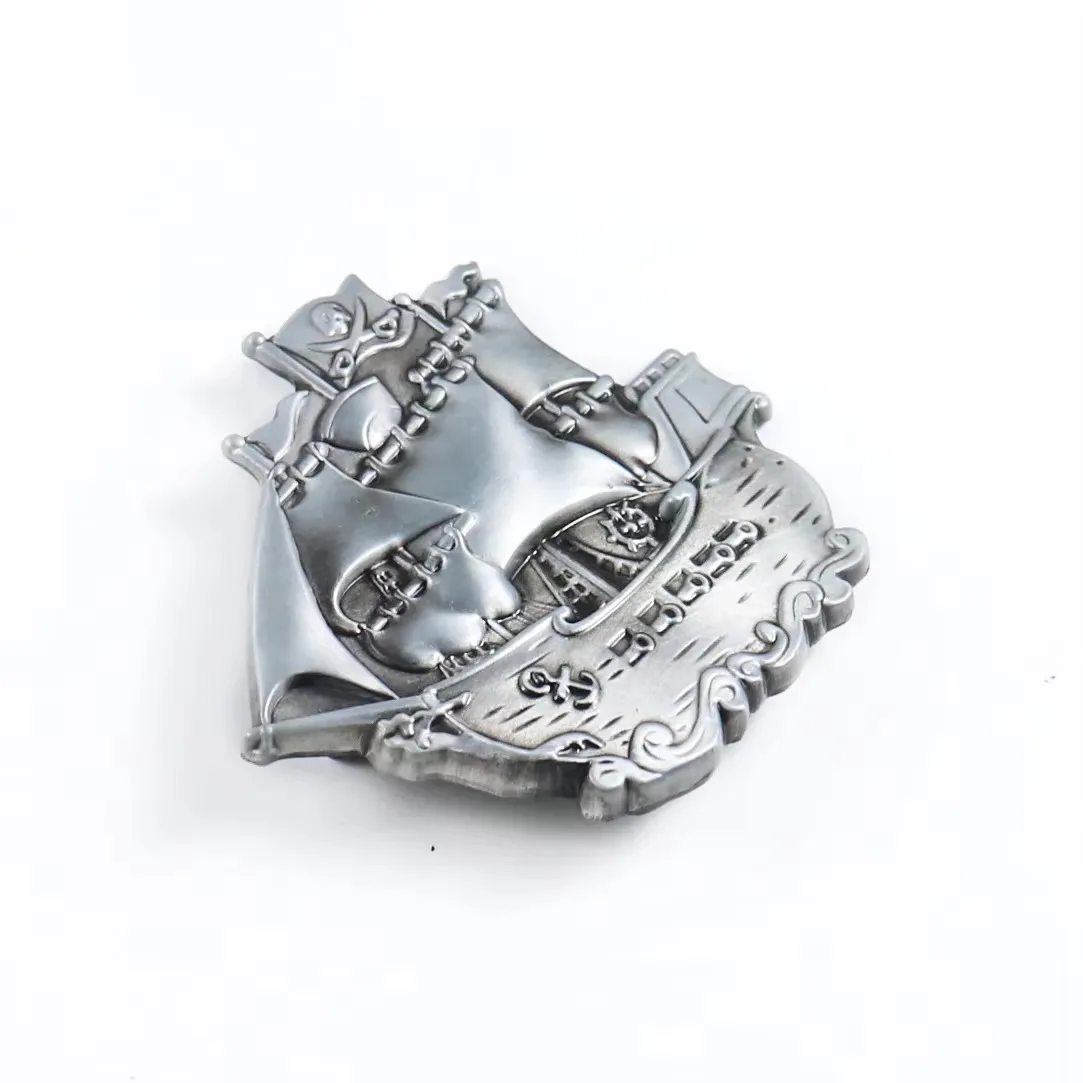 Забавная пряжка для ремня с пиратским кораблем для мужчин - Фотография_4