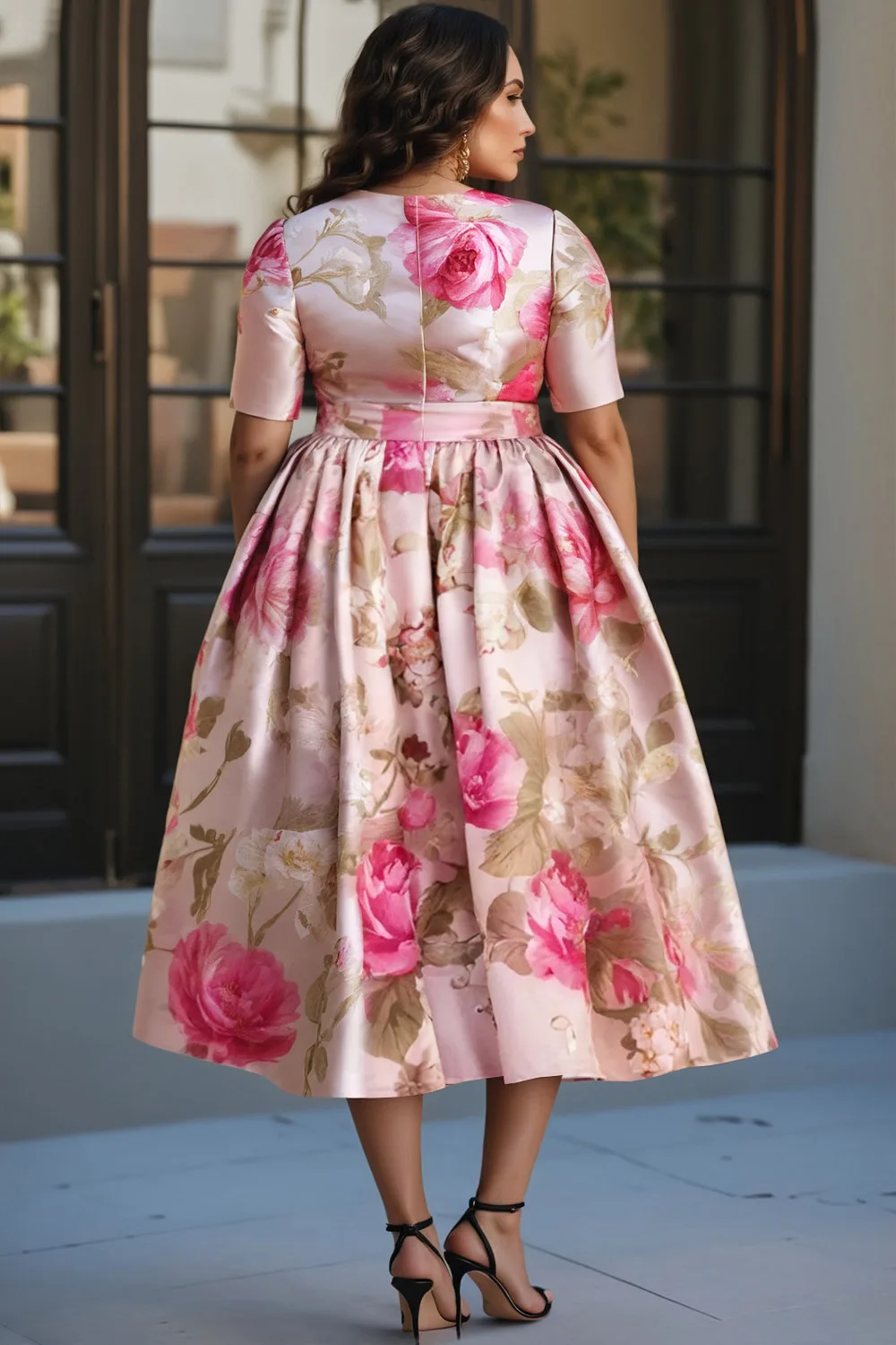 Плюс размер свадебный гость розовые - Фотография_3