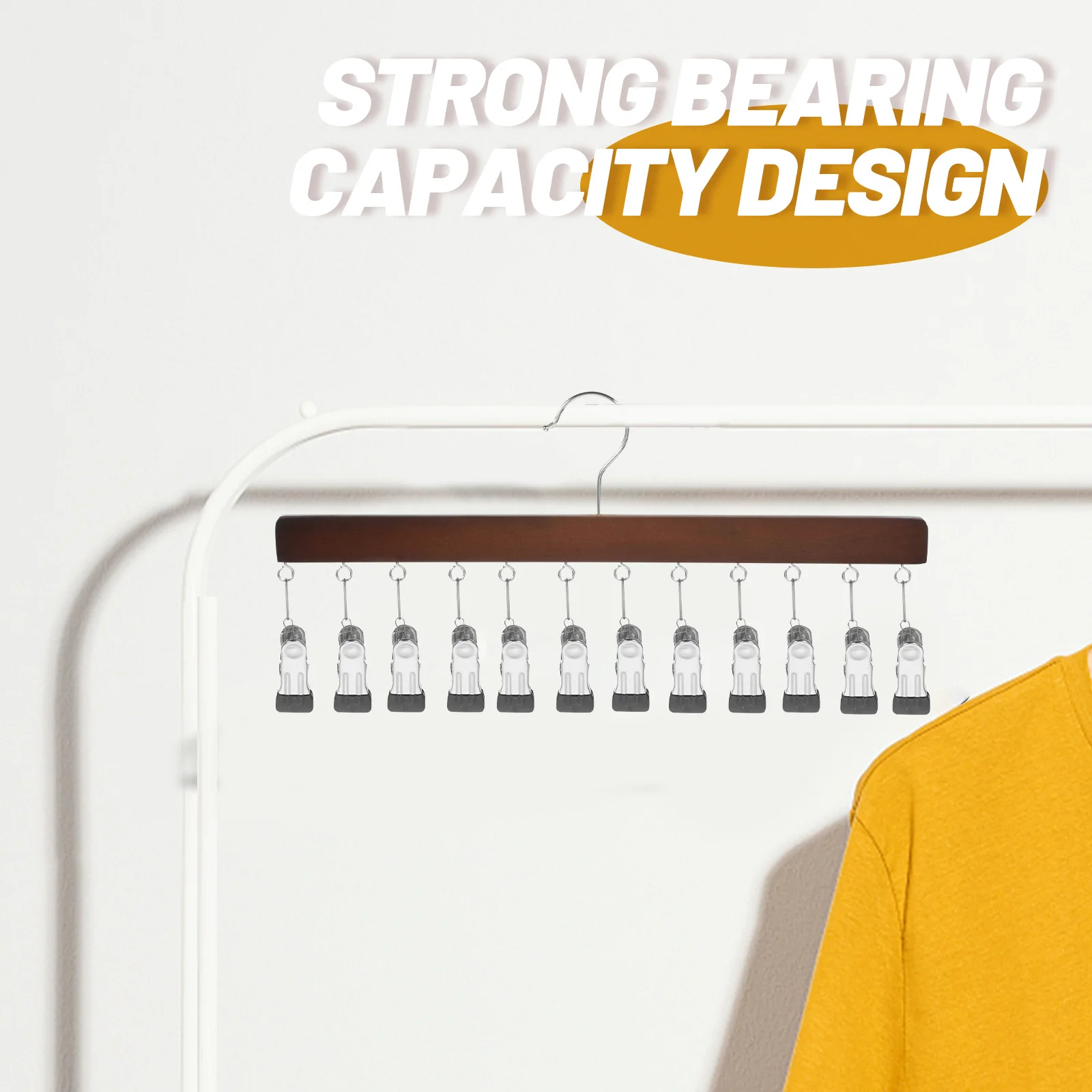 Прочная деревянная вешалка для хранения одежды - Фотография_5