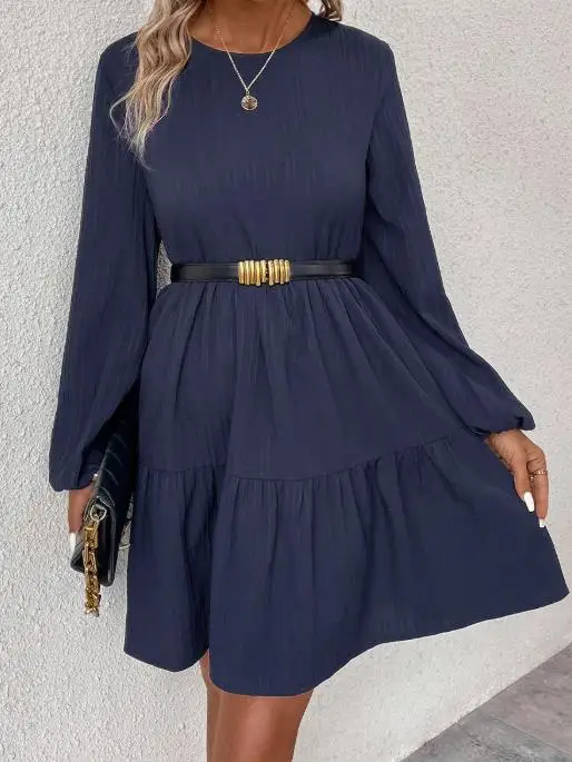 Новое осеннее платье с длинными рукавами 2024 - Фотография_3