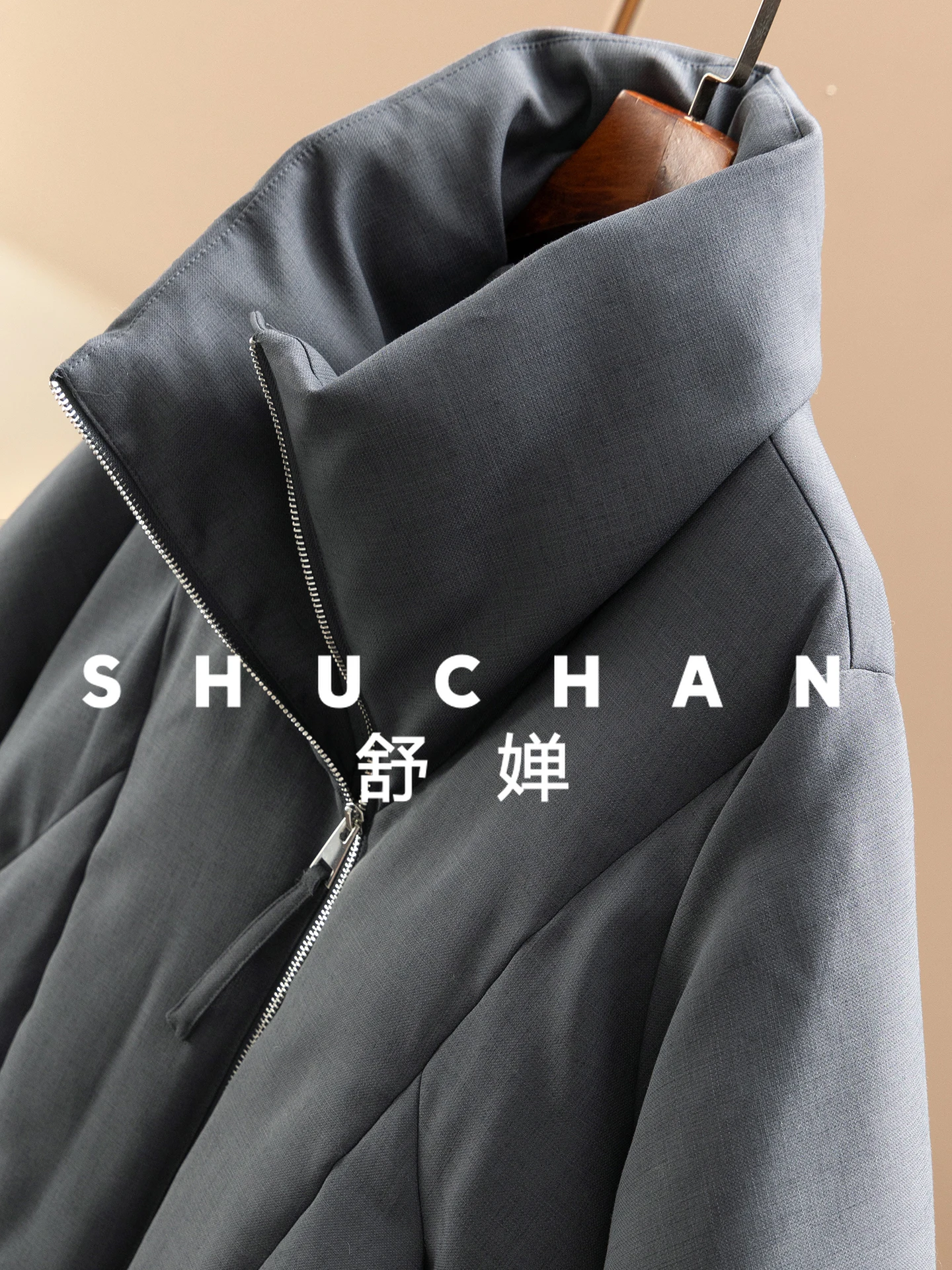 90 пуховик с воротником-стойкой на гусином пуху - Фотография_3