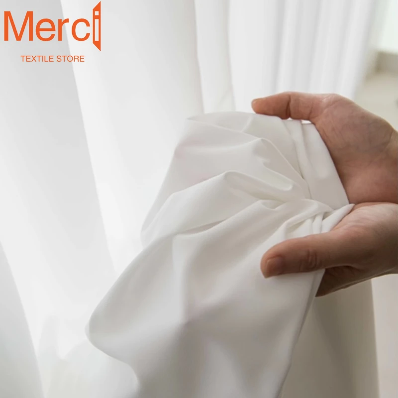 Роскошные шифоновые белые тюлевые белые прозрачные шторы для гостиной - Фотография_2