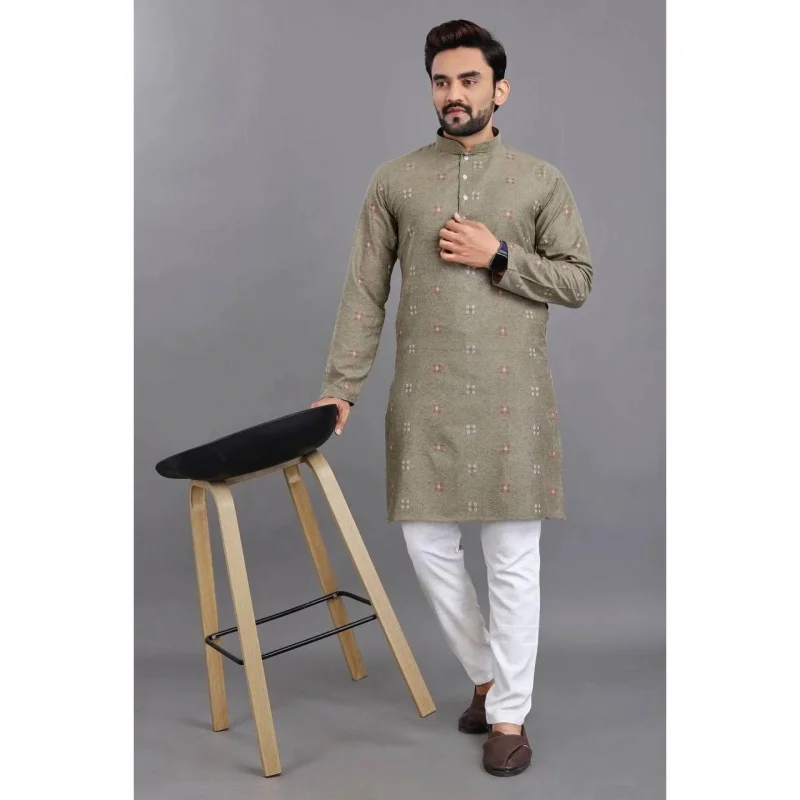 Мужской длинный воротник-стойка kurta vardha с цифровым принтом