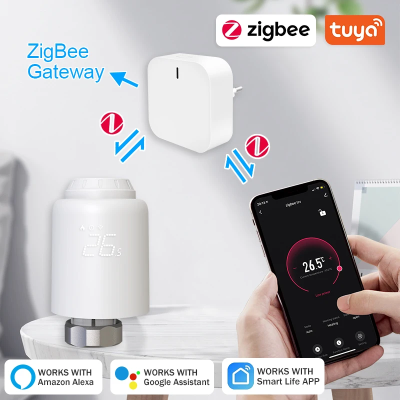 Термостатический клапан радиатора tuya zigbee 3