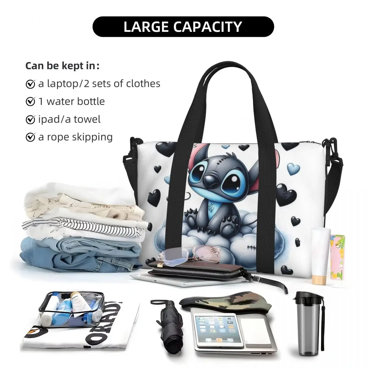 Большая большая сумка slilo and stitch с героями мультфильмов - Фотография_5