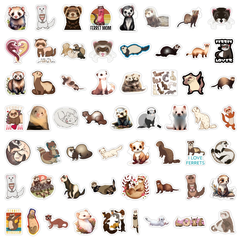 Милые мультяшные наклейки хорька - Фотография_5