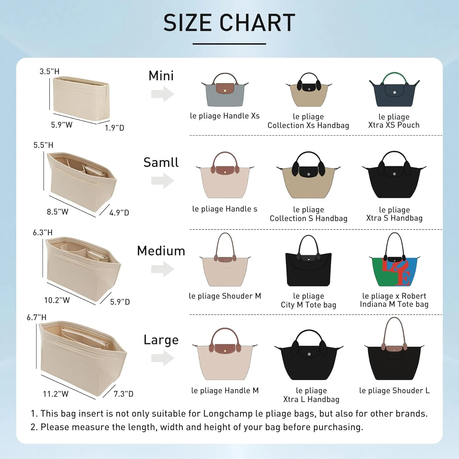 Вставка-органайзер для longchamp - Фотография_2