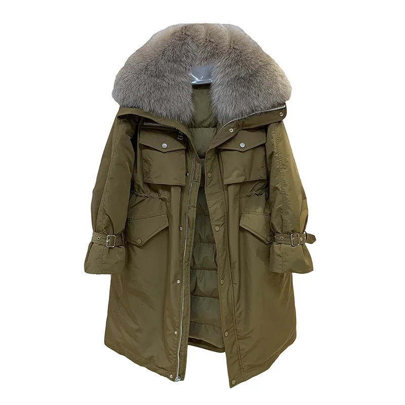 Зимний 90% белый утиный пуховик - Фотография_5