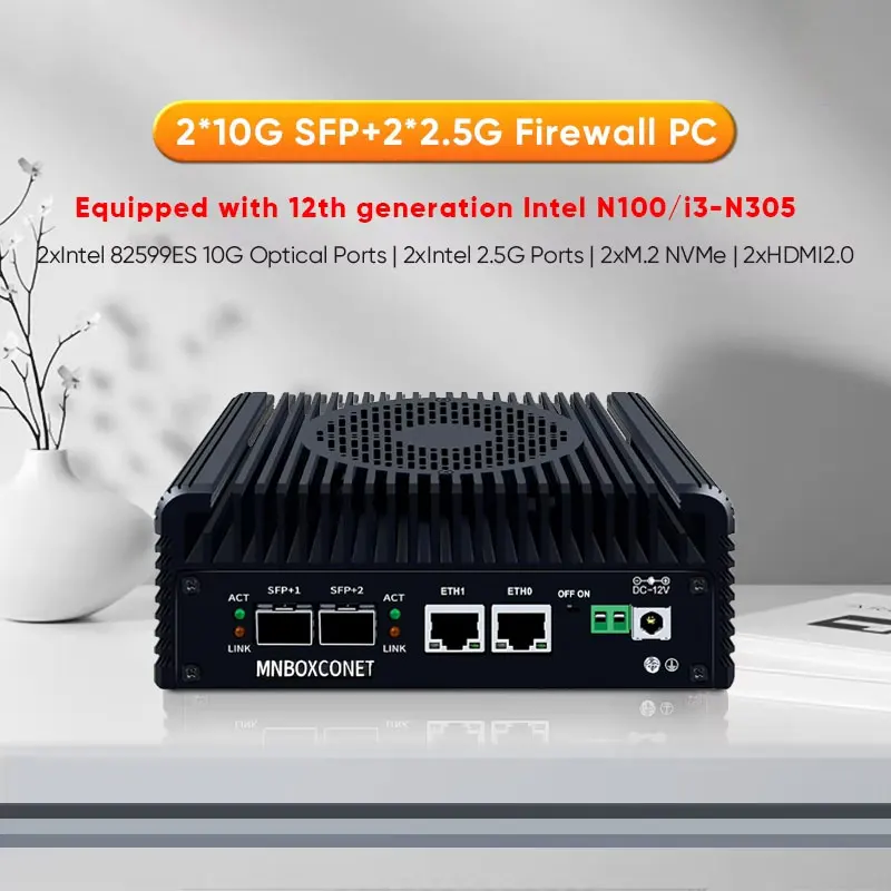 Mnboxconet mini pc n305 брандмауэр 2x10gbe sfp+