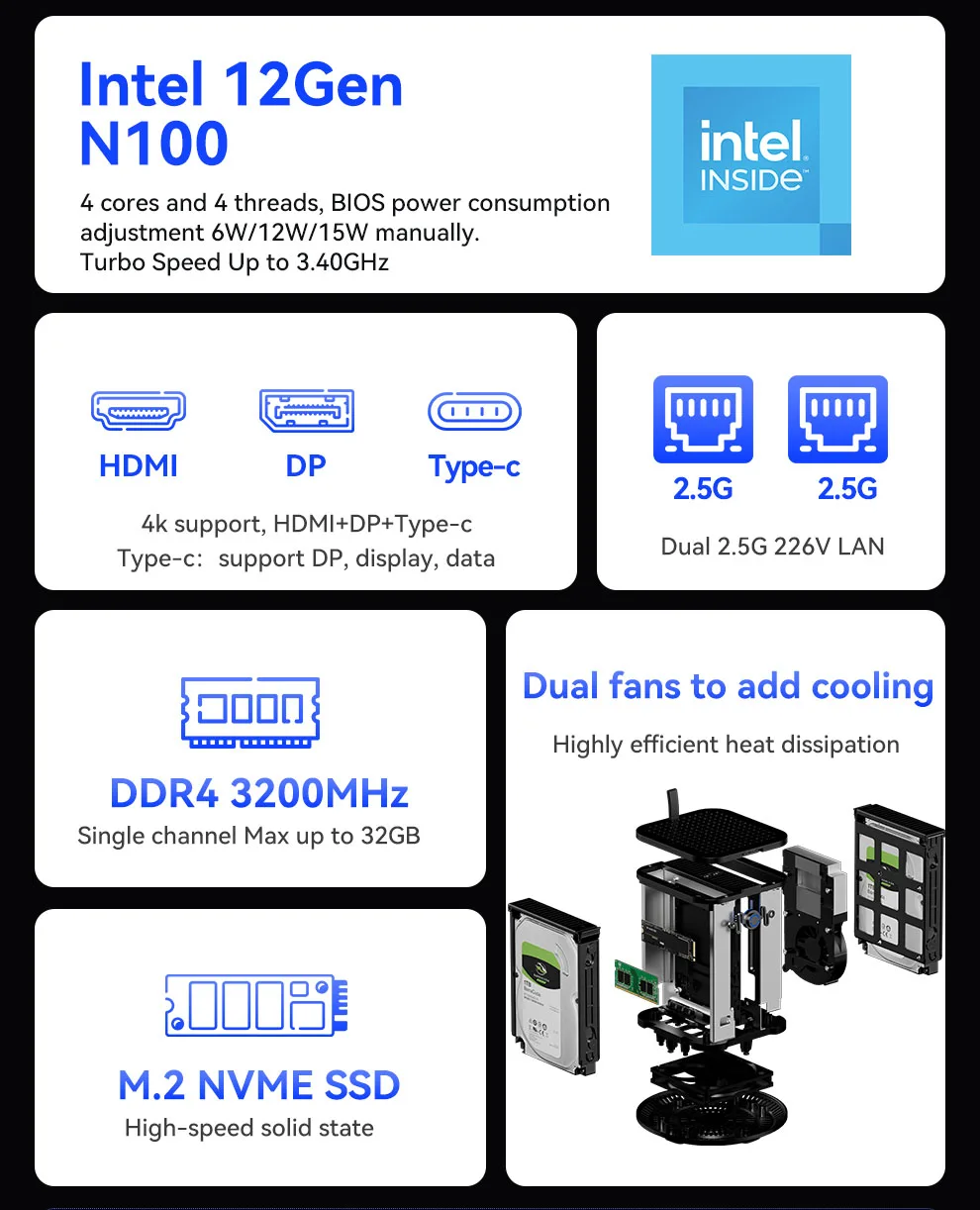 Helorpc home nas mini pc amd r7-5825u - Фотография_3