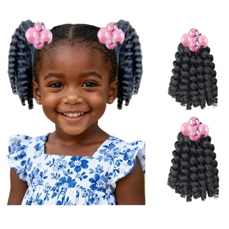 Детский плетеный хвост с эластичными шариками из бисера - Фотография_2