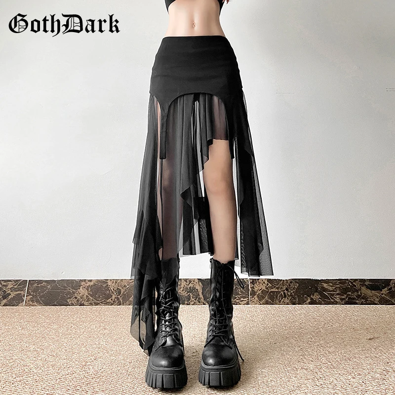 Goth dark cyber y2k юбки средней