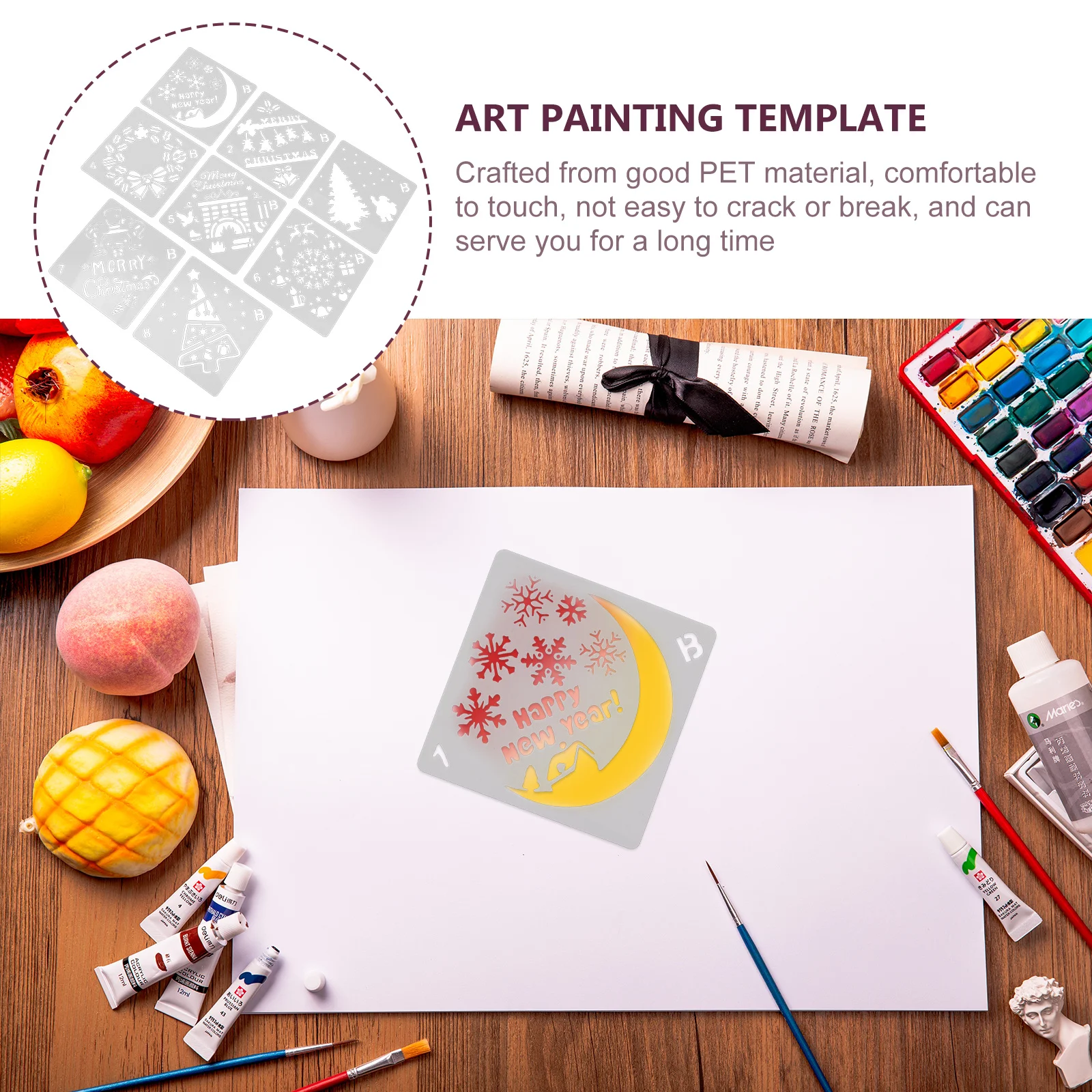 1 комплект, 1 комплект рождественских трафаретов - Фотография_3