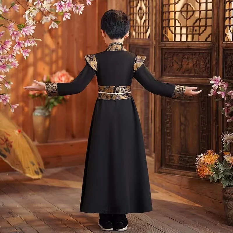 Традиционная детская одежда hanfu для мальчиков и девочек на весну и осень - Фотография_2