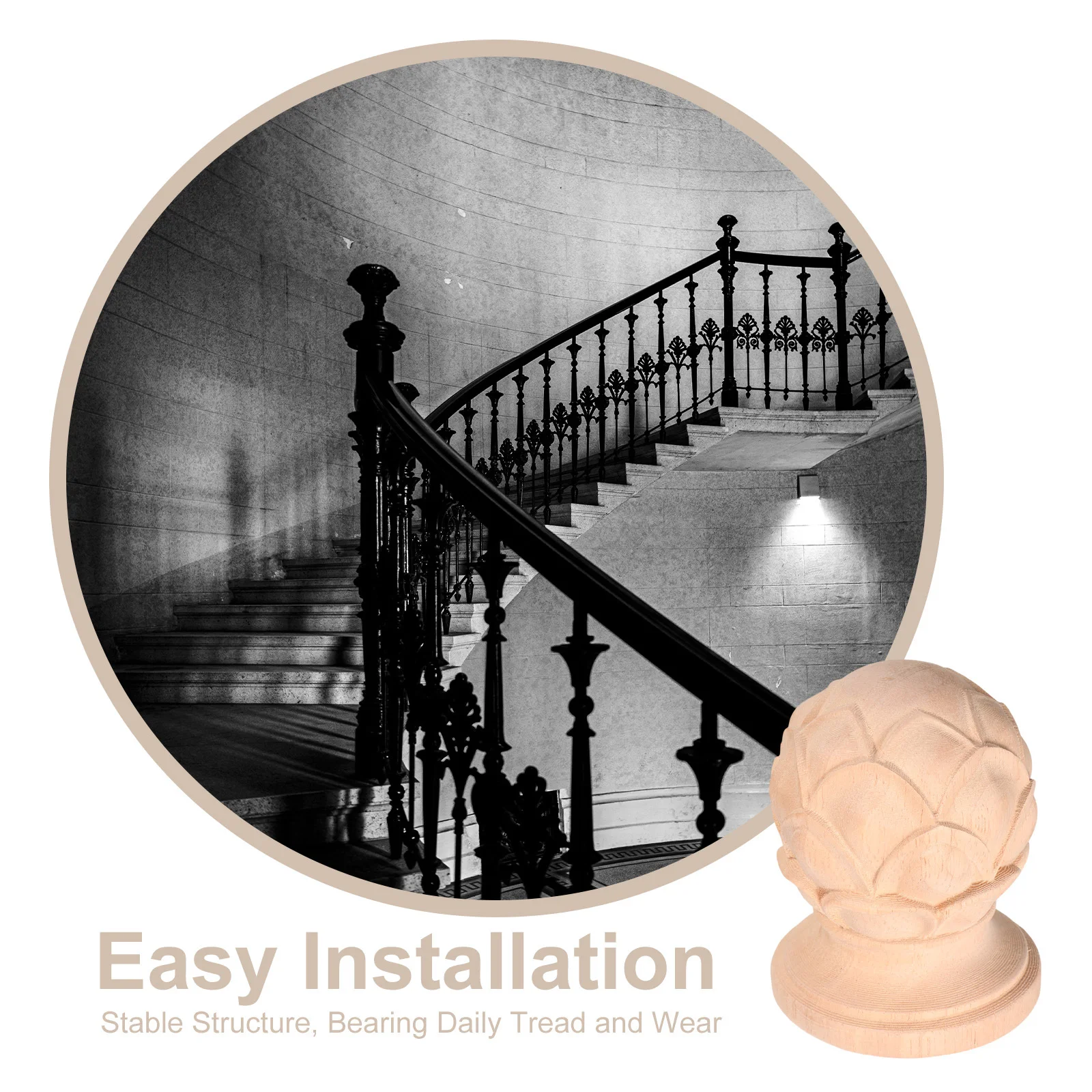 Лестничный столб из цельного дерева - Фотография_3