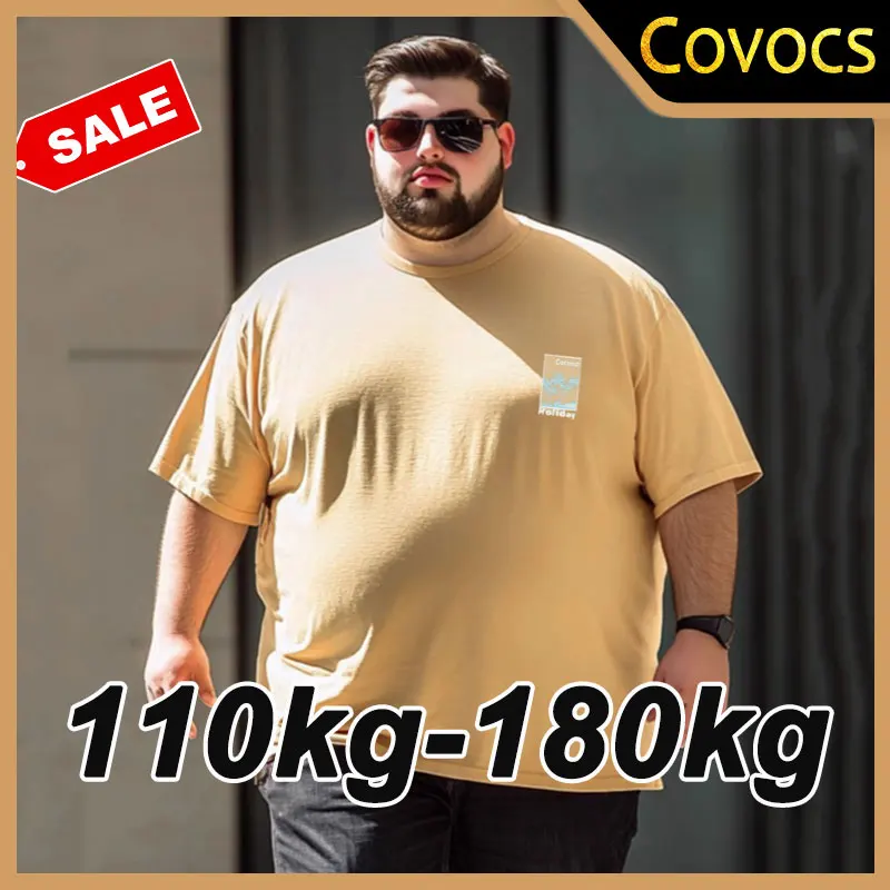 Мужская хлопковая футболка больших размеров 6xl 7xl
