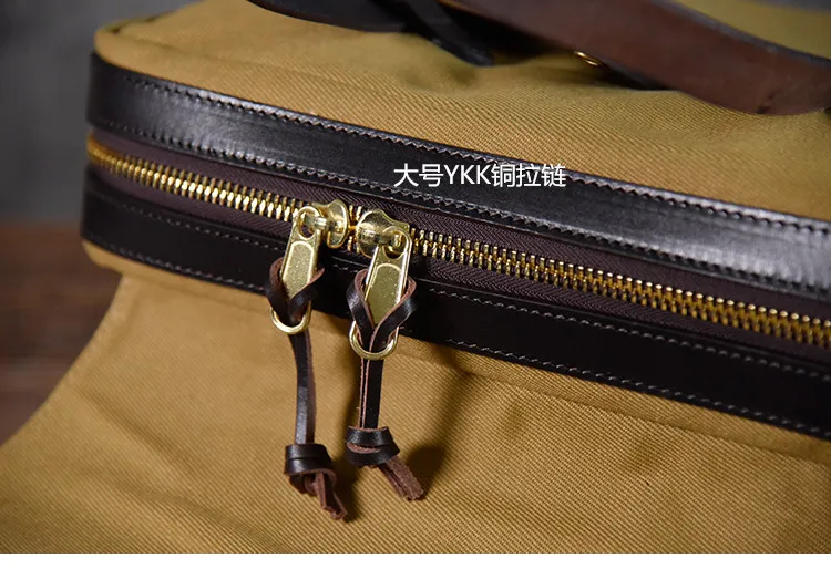 Портфель мужской из вощеного текстиля - Фотография_6