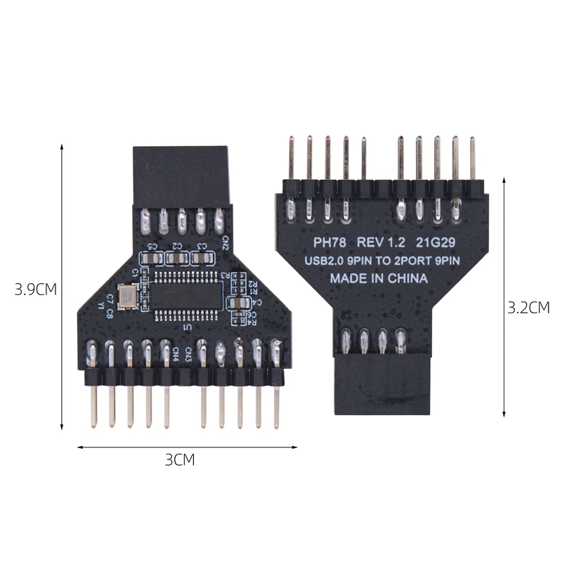 Usb2.0 9-контактный разветвитель 1–2 адаптер sub wiring usb2 - Фотография_3