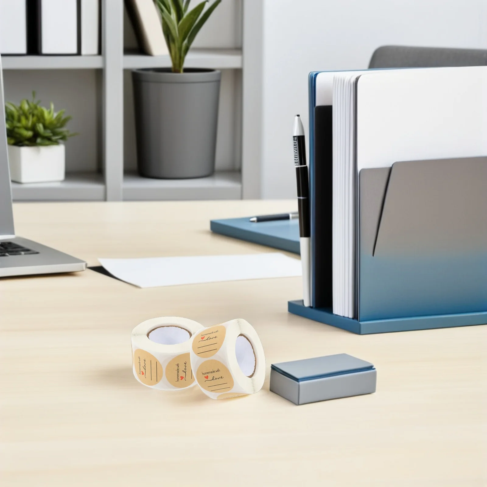 2 рулона, круглые этикетки для выпечки из крафт-бумаги - Фотография_3