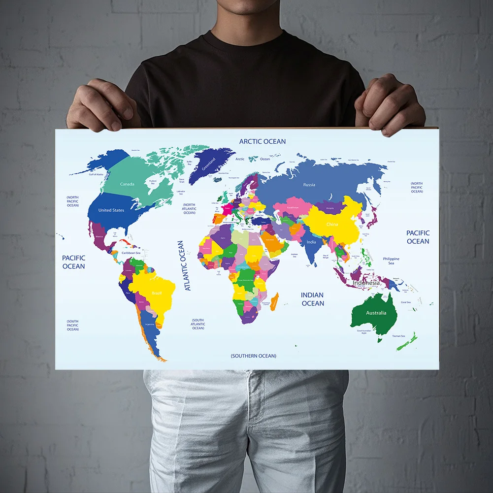 45,72*73,66 см карта мира холст