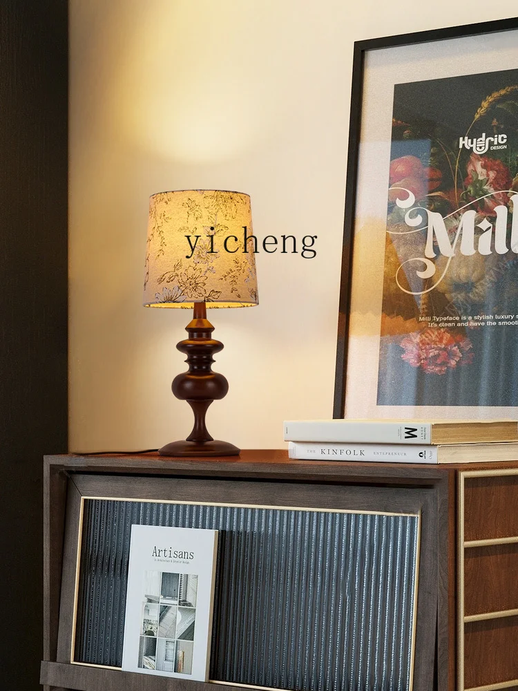 1, настольная лампа из цельного дерева в стиле ретро - Фотография_2