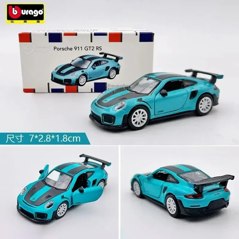 Burago 1:64 porsche 911 gt2 rs модель спортивного автомобиля из сплава - Фотография_5
